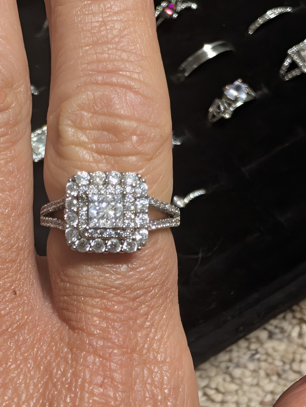Size 8 Silver CZ Dinner Ring